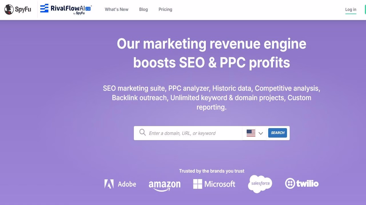 Image highlighting home page of SpyFu Futurecept | Blogs Home Page of Spyfu