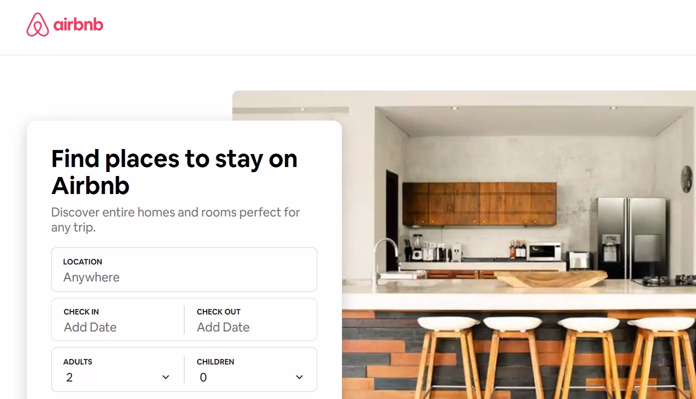 Airbnb Home Page Futurecept | Blogs Airbnb Home Page Screenshot