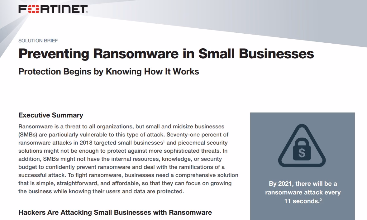 Fortinet Ransomware Prevention White Paper